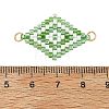 Glass Seed Beads Connector Charms PALLOY-MZ01416-03-3