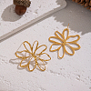 304 Stainless Steel Hollow Flower Stud Earrings CB8096-1-1