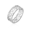 Heart with Cross Stainless Steel Hollow Finger Ring PW-WG90649-04-1