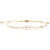 Glass Seed Beads & Imitation Pearl Braided Bead Bracelets VZ8961-4-1