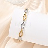 Two Tone 304 Stainless Steel Hollow Out Link Chain Bracelets for Women BJEW-JB13869-2