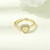 Brass Micro Pave Cubic Zirconia Cuff Open Rings for Women RJEW-B160-10G-1