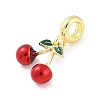 Brass Enamel Fruit European Dangle Charms KK-Z090-08G-04-2