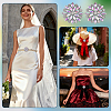 4Pcs Glass Rhinestone Flower Wedding Dress Accessories STIC-FG0001-11C-5