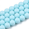 Opaque Solid Color Glass Beads Strands GLAA-T032-P8mm-10-1
