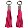 2Pcs Imitation Leather Tassel Pendant Decorations AJEW-CL0005-10A-1