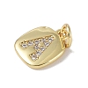 Rack Plating Brass Micro Pave CLear Cubic Zirconia Charms KK-E110-14G-A-2