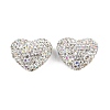 Heart Shaped Polymer Clay Rhinestone Beads CLAY-NH0002-02G-1