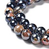 Electroplate Natural Fire Crackle Agate Beads Strands G-G0006-A01-01-4