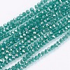 Electroplate Glass Beads Strands GLAA-F076-FR04-1