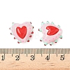 Baking Paint Glass Bumpy Beads Heart LAMP-V001-09I-4
