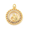 Brass Micro Pave Clear Cubic Zirconia Pendants LS-KK-U007-01G-03-1