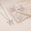 304 Stainless Steel Butterfly Stud Earrings & Pendant Necklaces & Rings Sets for Women WG6482F-05-2