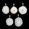 Natural White Druzy Agate Slice Pendants GG-K002-17B-1