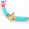 Handmade Polymer Clay Heishi Bead Stretch Bracelets BJEW-JB05078-04-2