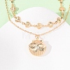 Summer Beach Alloy Shell Shape Pendant Double Layer Choker Necklaces for Women NJEW-Z116-02G-3