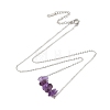 Natural Amethyst Chip Pendant Necklaces NJEW-JN05097-03-3