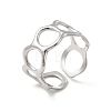 304 Stainless Steel Circle Ring Wrap Open Cuff Ring for Women RJEW-E066-03P-1