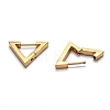 304 Stainless Steel Triangle Huggie Hoop Earrings STAS-H156-02A-G-3