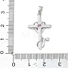 Brass Micro Pave Pink Cubic Zirconia Pendants CU-CBA280C-09P-3