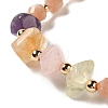 Faceted Natural Sunstone Stretch Beaded Bracelets BJEW-P318-01G-04-2