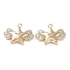 Brass with Clear Cubic Zirconia Charms KK-G474-02G-1