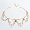 Bohemian Alloy with Teardrop Resin Charm Tassel Waist Chains for Women FS-WGCBA85-01-5