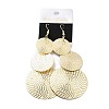 Layered Flat Round Dangle Earrings for Girl Women EJEW-I258-05G-3