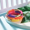 Acrylic Tube Beaded Stretch Bracelets Set BJEW-JB07775-2