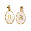 Natural Shell Oval with Initial Pendants STAS-I351-23G-B-1