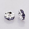 Brass Rhinestone Spacer Beads RB-A014-L6mm-18S-2