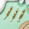 3Pcs 3 Styles Natural Mixed Stone Faceted Round Beaded Pendants PALLOY-JF03604-4