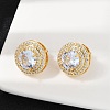 Brass Micro Pave Clear Cubic Zirconia Clip-on Earrings EJEW-H154-11B-G-3