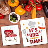 US 1 Set Barbecue PET Hollow Out Drawing Painting Stencils DIY-MA0001-83A-5