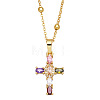 Fashionable Hip Hop Cross Pendant Necklace for Women with Micro Inlaid Gemstones and Zircon Crystals (NKB072) ST2596819-1