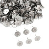Tarnish Resistant 316 Surgical Stainless Steel Flat Round Blank Peg Stud Earring Settings STAS-R073-06B-4