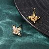Brass Micro Pave Clear Cubic Zirconia Stud Earrings for Women EJEW-F418-18G-5