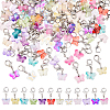 96Pcs 12 Colors Butterfly Glass Pendants HJEW-HS00002-1