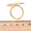 304 Stainless Steel Shell Beads Cuff Open Rings for Women RJEW-E301-01B-3
