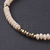 Natural Fossil Braided Bead Bracelets BJEW-O175-C12-2