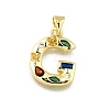 Brass Micro Pave Clear Cubic Zirconia Pendants KK-G521-01G-G-01-1