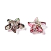 Gradient Color Baking Paint Transparent Glass Beads DGLA-N005-09-2