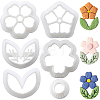 CRASPIRE 5 Styles Flower & Leaf Plastic Clay Pressed Molds DIY-CP0010-31-1