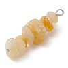 Gradient Color Natural Citrine & Natural Tiger Eye & Natural Gold Rutilated Quartz Chip Beaded Pendants PALLOY-JF02791-08-4
