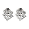925 Sterling Silver Clear Cubic Zirconia Stud Earrings EJEW-Q032-01C-P-4