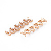Rack Plating Brass Micro Pave Clear Cubic Zirconia Links Connectors KK-T060-36-RS-3