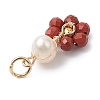 12Pcs 12 Styles Natural Mixed Gemstone Faceted Round Coppwer Wire Wrapped Pendants PALLOY-JF02911-5