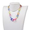 Personalized Rainbow CCB Plastic & Acrylic Curb Chain Necklaces NJEW-JN02878-01-5