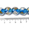 Handmade Gold Foil and Silver Foil Lampwork Flat Round Beads FOIL-C001-02F-4