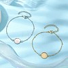 2Pcs 2 Colors 304 Stainless Steel Round Cabochon Setting Bracelets BJEW-JB11091-2